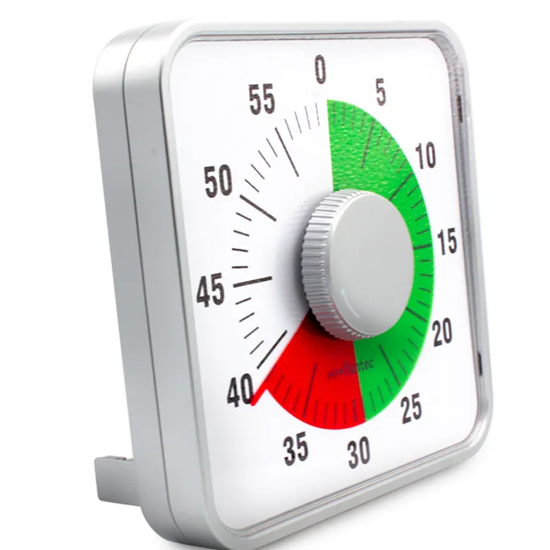Maxi minuteur mécanique carré visuel - apprendre le temps 60min