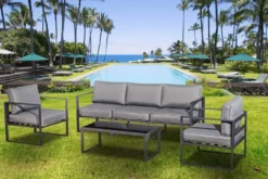 Memphis salon de jardin en aluminium gris