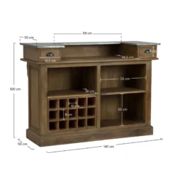 Meuble de bar en bois de cèdre recyclé et métal - spritz
