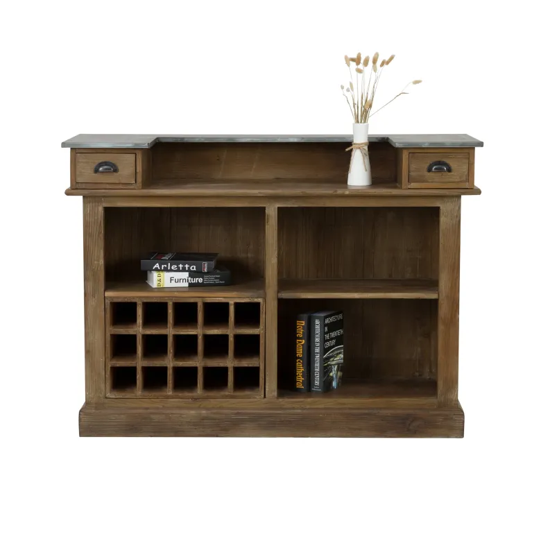 Meuble de bar en bois de cèdre recyclé et métal - spritz