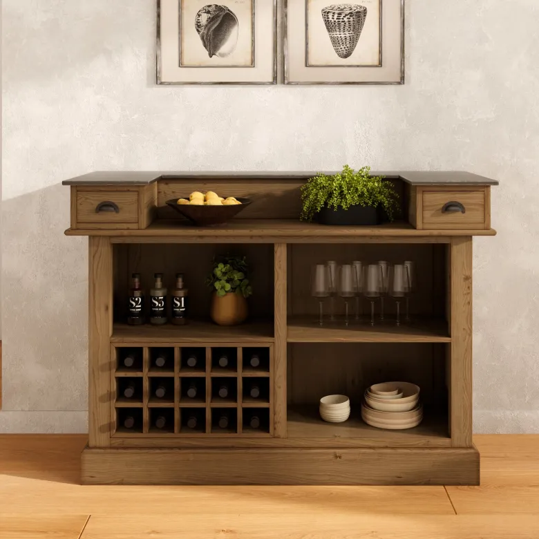Meuble de bar en bois de cèdre recyclé et métal - spritz