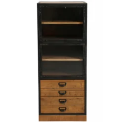 Meuble de rangement 3 portes bois marron