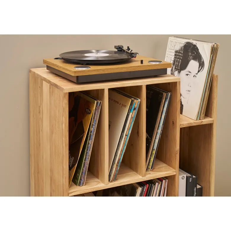 Meuble de rangement vinyles en bois massif l65 cm virgile