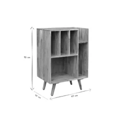 Meuble de rangement vinyles en bois massif l65 cm virgile