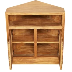 Meuble sdb d'angle en teck 85 cm corner