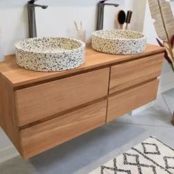Meuble sdb teck massif 120cm kharart