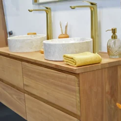 Meuble sdb teck massif 150cm kharart
