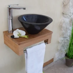 Meuble sdb teck pour lave-mains lazzia