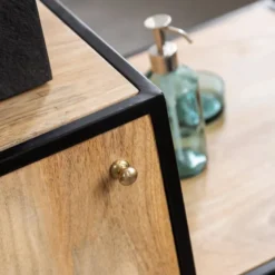 Meuble sous vasque en bois et métal