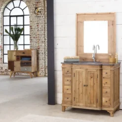 Meuble sous vasque en bois recyclé