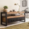 Meuble tv en bois d'acacia 112 cm havana