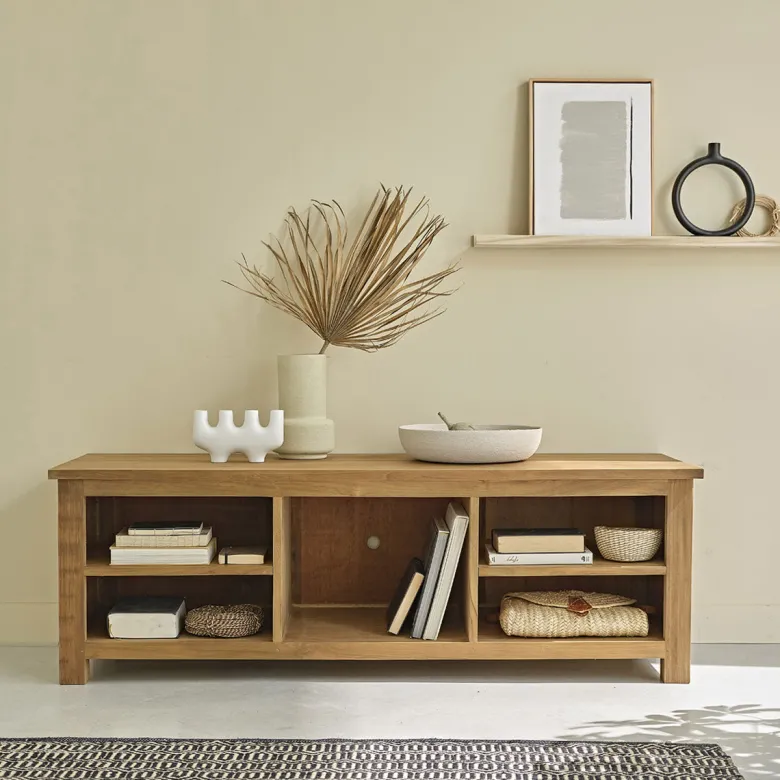 Meuble tv en bois de teck 150 cm