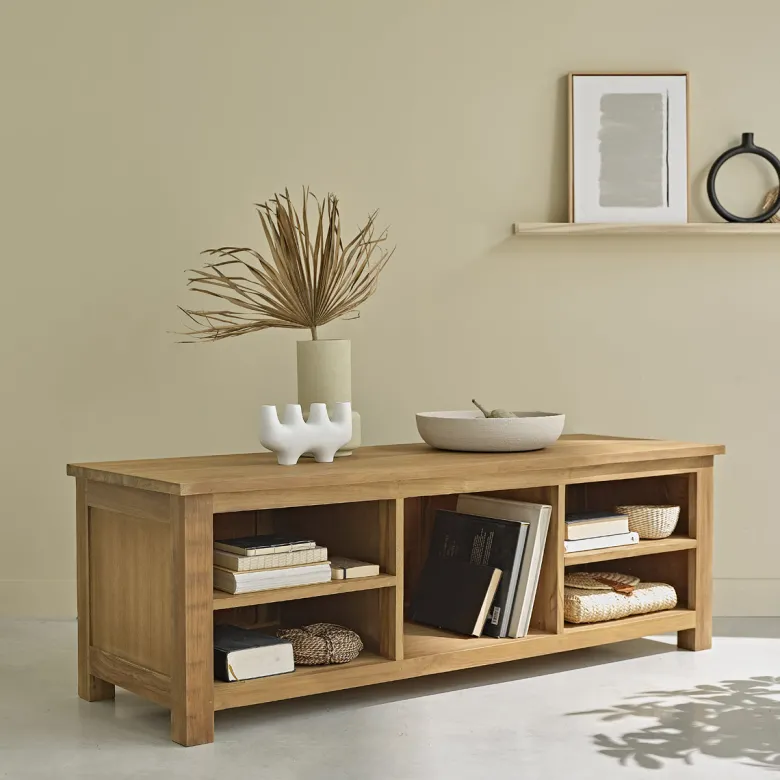Meuble tv en bois de teck 150 cm