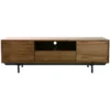 Meuble tv en bois foncé niche ouverte l160 cm manny