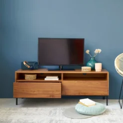 Meuble tv en teck et métal