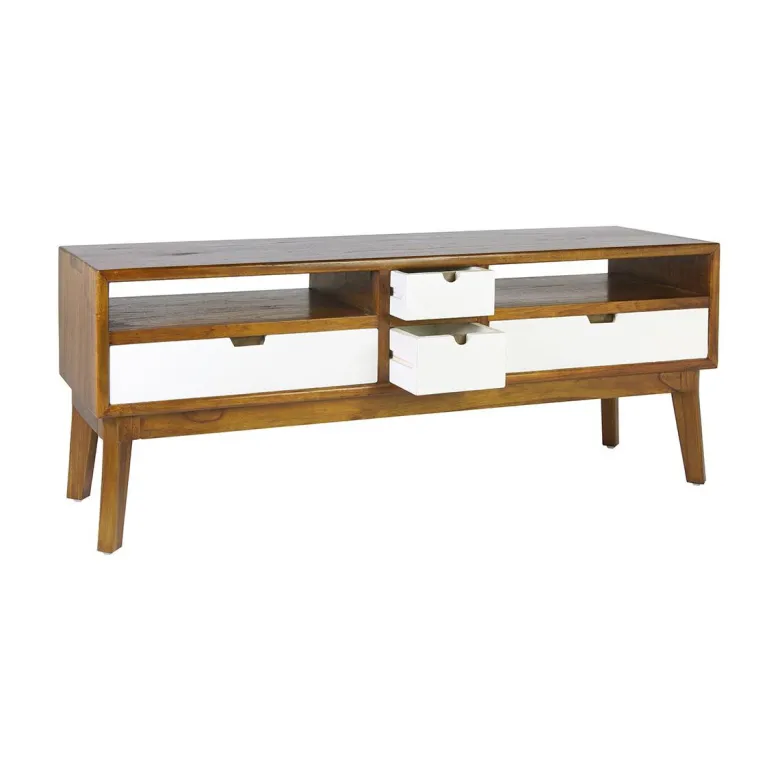 Meuble tv 4 tiroirs bronze bois marron -