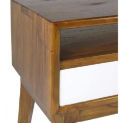 Meuble tv 4 tiroirs bronze bois marron -