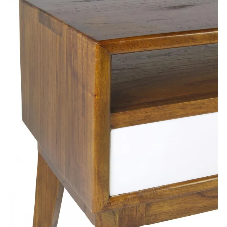 Meuble tv 4 tiroirs bronze bois marron -