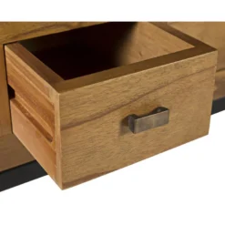 Meuble tv 3 tiroirs bronze bois marron -