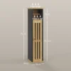 Meuble wc avec support papier toilette - porte, étagère - mdf noir bambou verni