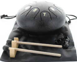 Mini tongue drum noir diamètre 15 cm