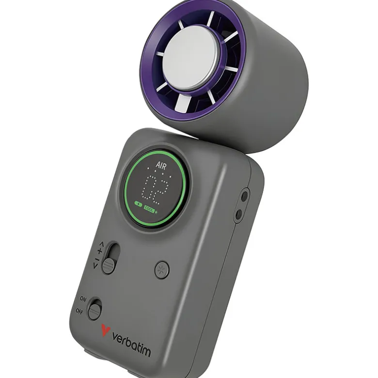 Mini ventilateur portable plaque froide rechargeable pour fraîcheur instantanée Violet métal