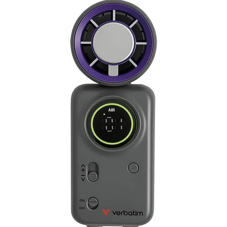 Mini ventilateur portable plaque froide rechargeable pour fraîcheur instantanée Violet métal