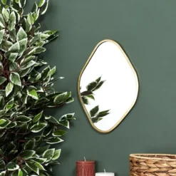 Miroir contour déco doré losange