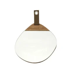 Miroir galet bois 25x25 cm
