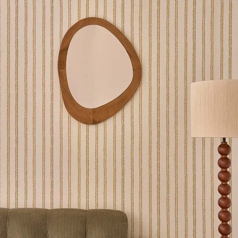 Miroir organique en teck massif 75 cm