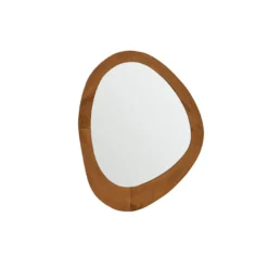 Miroir organique en teck massif 75 cm