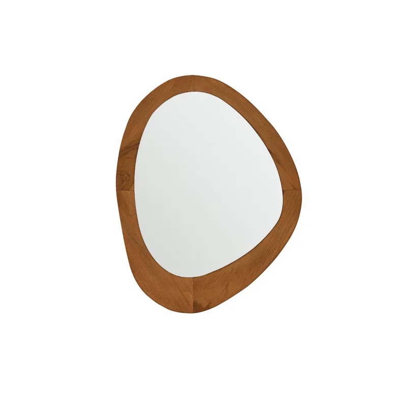 Miroir organique en teck massif 75 cm