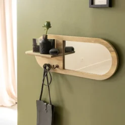 Miroir ovale manguier clair