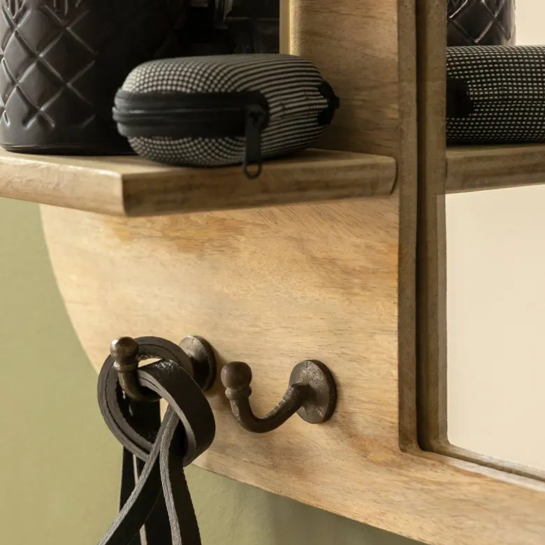 Miroir ovale manguier clair