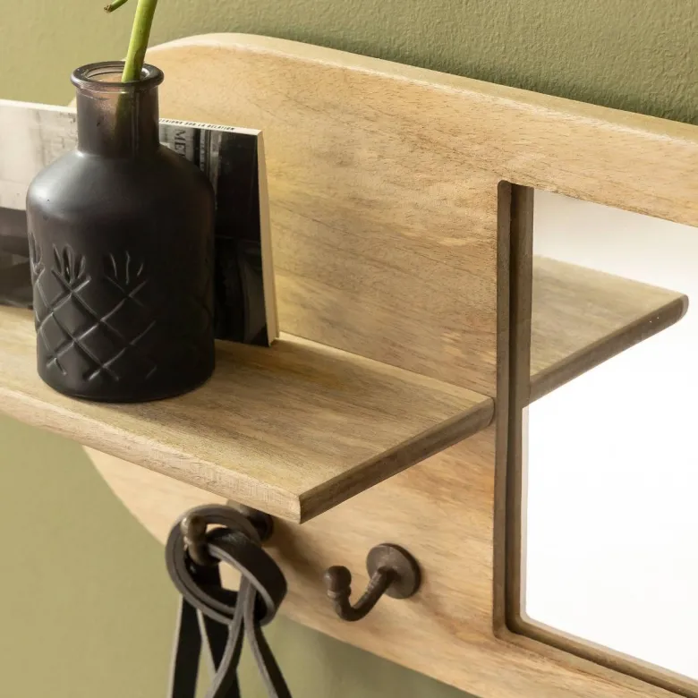 Miroir ovale manguier clair