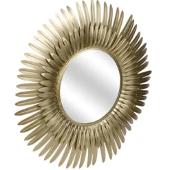 Miroir plumes dorées d53