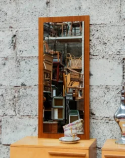 Miroir rétroviseur en bois n°825