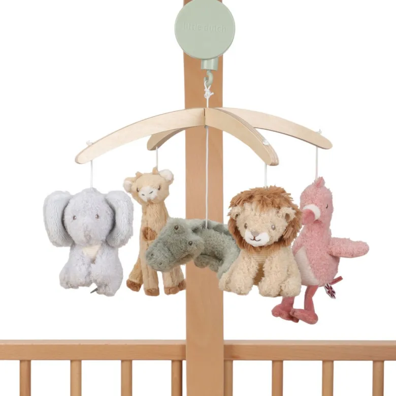 Mobile musical en bois safari friends