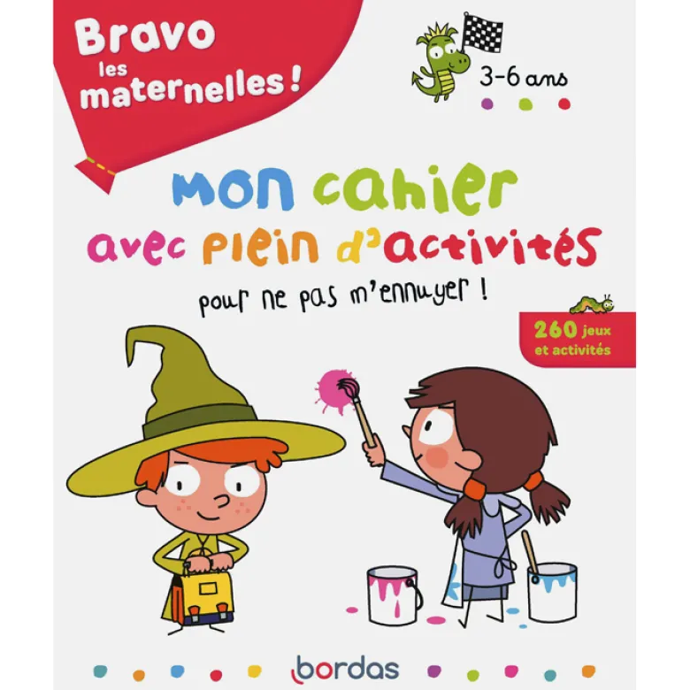 Mon cahier avec plein d'activités pour ne pas m'ennuyer !