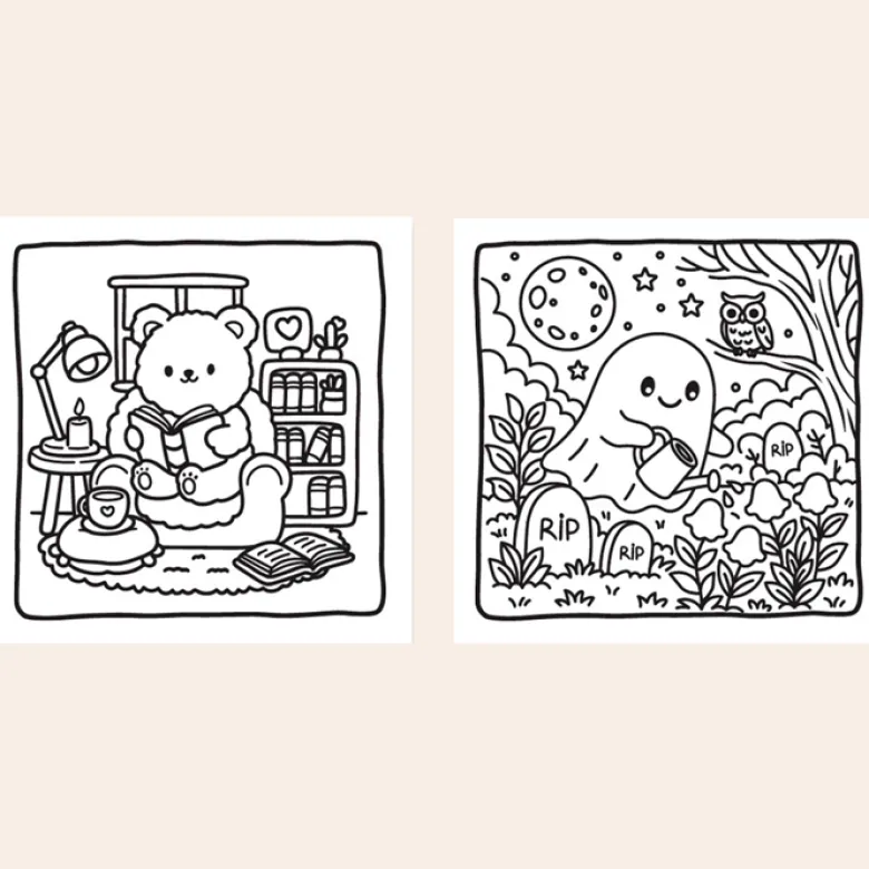 Mon petit kit cosy coloriage 30 moments mignons à colorier