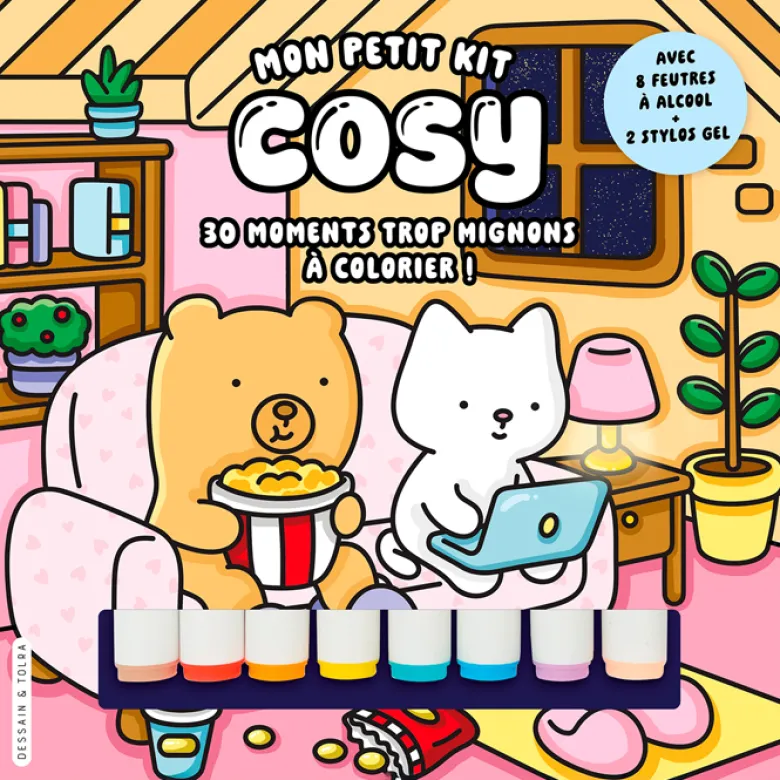 Mon petit kit cosy coloriage 30 moments mignons à colorier