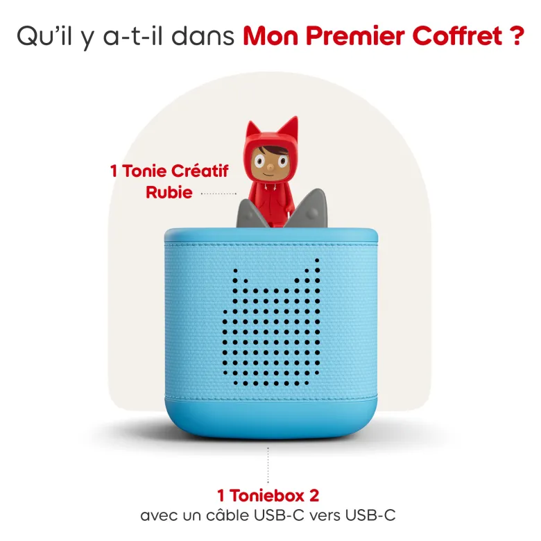 Mon premier coffret toniebox 2 - boite à histoires - bleu ciel
