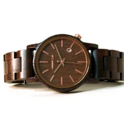 Montre bois homme ébène elegant