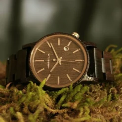 Montre bois homme ébène elegant