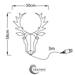 Motif lumineux tête de cerf à suspendre