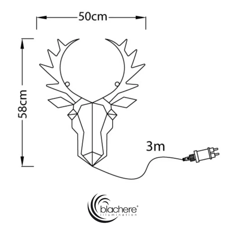 Motif lumineux tête de cerf à suspendre
