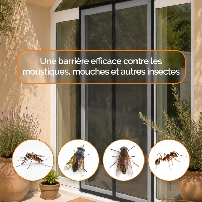 Moustiquaire aimantée pour porte 90x210cm