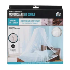 Moustiquaire suspendue lit double polyester maille serrée structure pliable