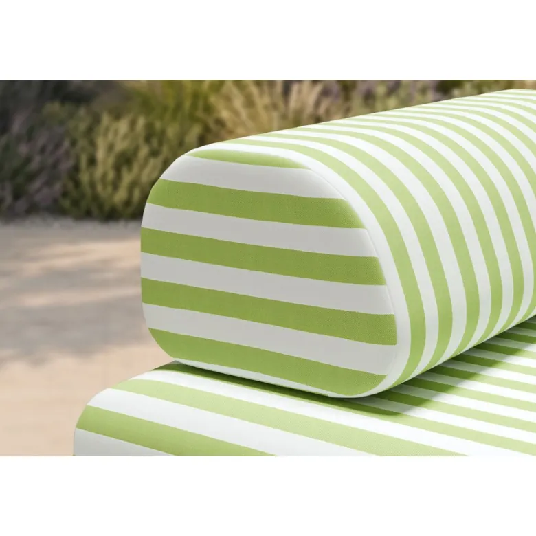Méridienne modulable - tissu extérieur à rayures Vert anis et Blanc