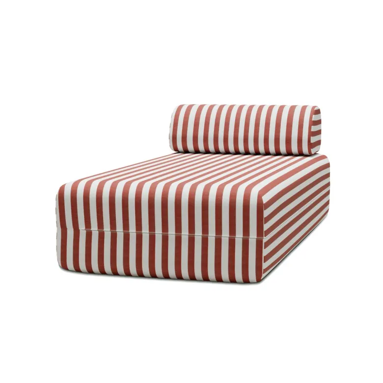 Méridienne modulable - tissu extérieur à rayures Rouge
